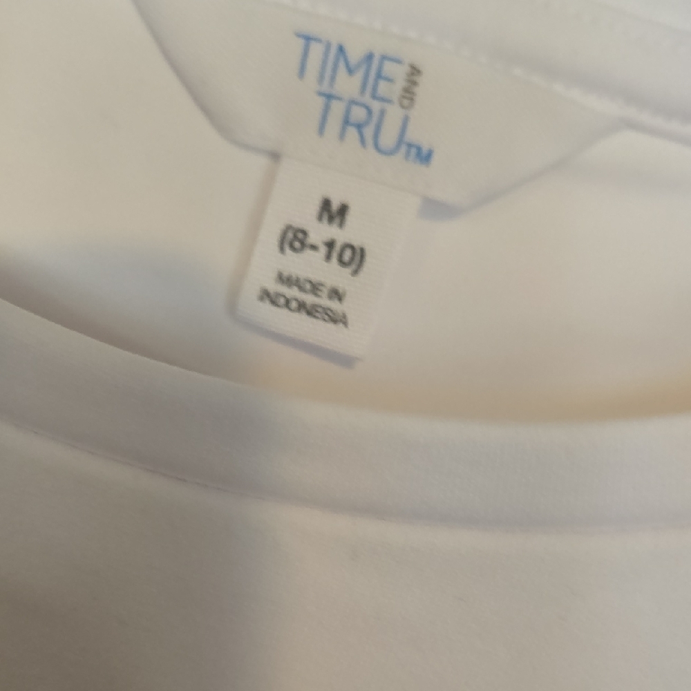 Time and Tru Bright White Short Sleeve Tee - Picture 2 of 2